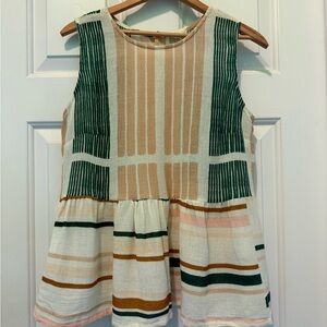Anthropologie Striped Sleeveless Peplum Blouse Norblack Norwhite